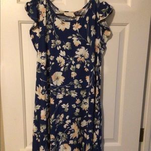 Cute floral pull over dress with cap sleeves